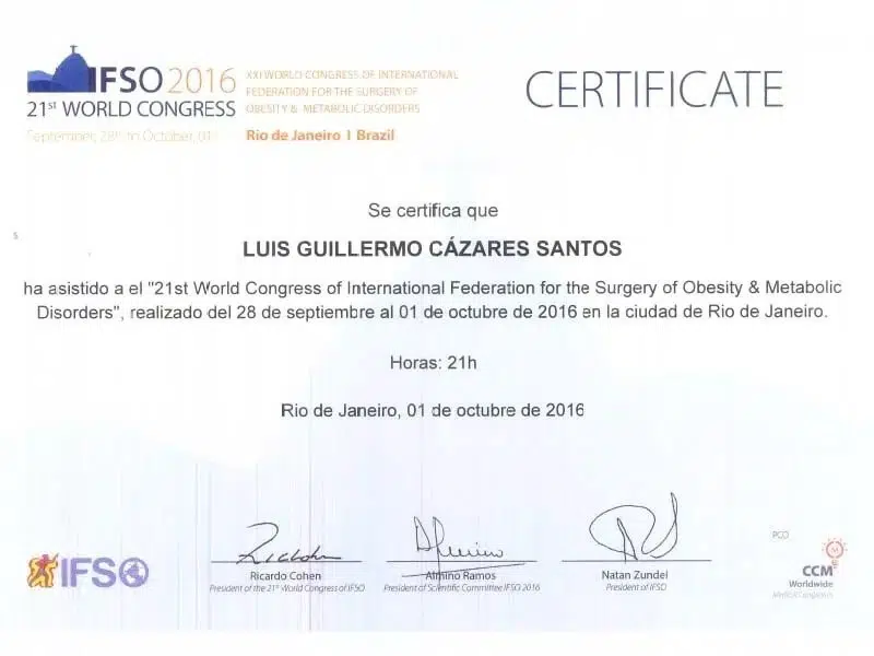 Dr. Luis Cazares Certificate - 4